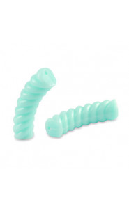 Acrylic Tube Twisted bead 33x8mm Soft turquoise blue